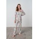 Vamp Women's Collar Buttoned Cotton Pyjama Set With Prints