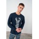 Vamp Men's Deer Print Crewneck Pyjama Set 