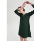 Vamp Women s Long Sleeved Nightdress Micromodal With Lace Details Green Magnolia Color