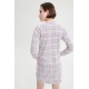 Vamp Women s Cotton Long Sleeved Nightdress With Plaid Details 