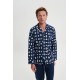 Vamp Men s Buttoned Long Sleeved Pajamas With Modern Pattern