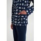 Vamp Men s Buttoned Long Sleeved Pajamas With Modern Pattern