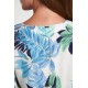 Vamp Γυναικείο Φόρεμα Midi Με Κοντό Μανίκι & V Λαιμόκοψη Σε Γραμμή Άλφα Απο Βισκόζη Floral