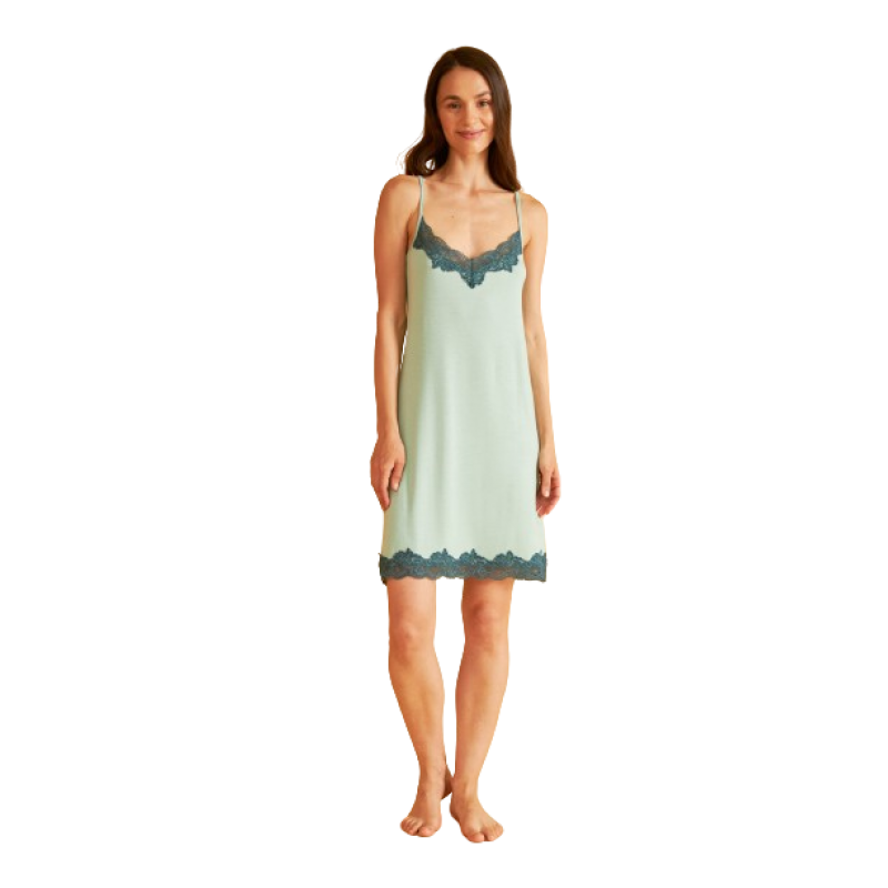 Harmony Women s Viscose Summer Nightdress With Lace & Straps