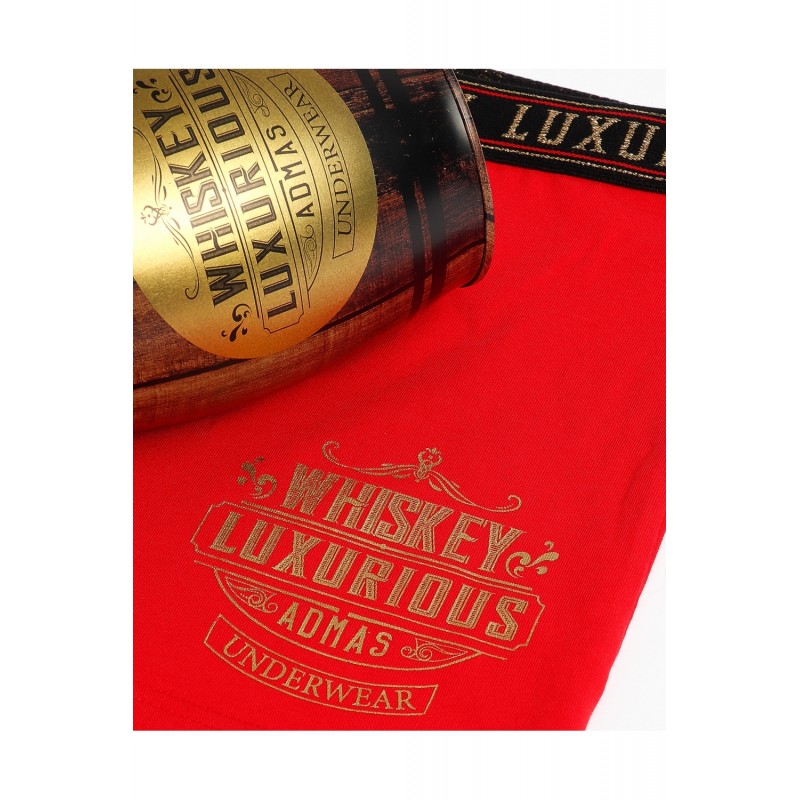Admas Ανδρικό Μπόξερ Βαμβακερό Με Σχέδιο Christmas Whiskey Luxurious Συσκευασία Βαρελάκι