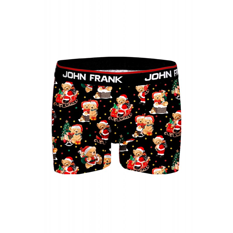 John Frank Christmas Edition Men's Boxers With Santa Teddy Print