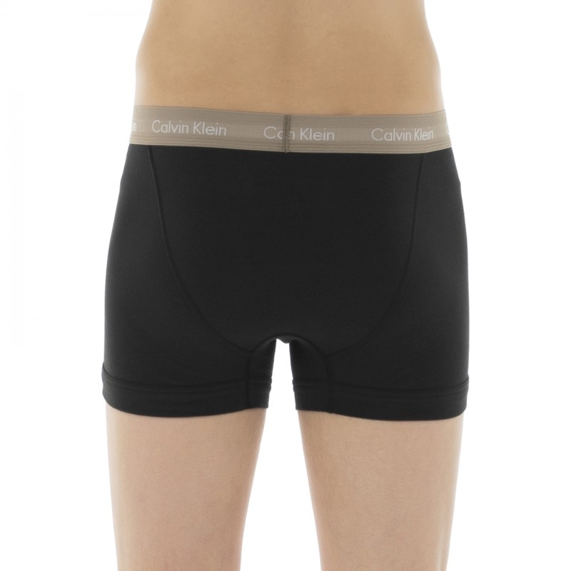 Calvin Klein Men s Cotton Stretch Boxer Black With Colorful Rubbers 3 Pack