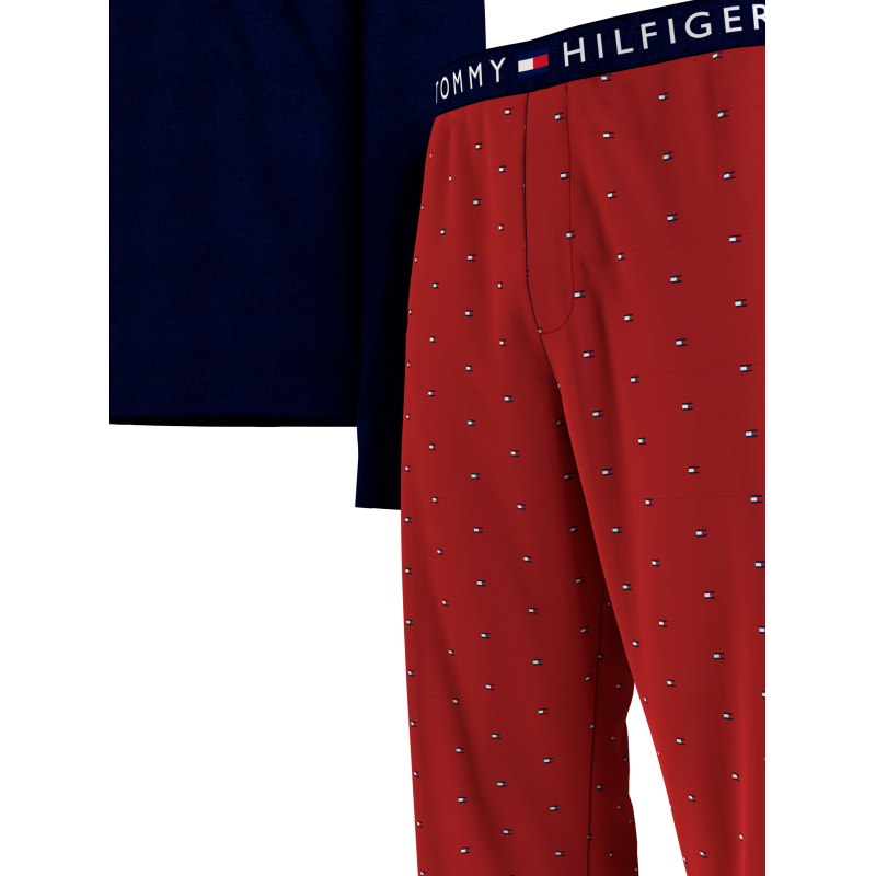 Tommy Hilfiger Men's Blue Shirt/Red Pants Pyjama Set 