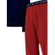 Tommy Hilfiger Ανδρική Πυτζάμα Μπλε Με Κόκκινο Παντελόνι
