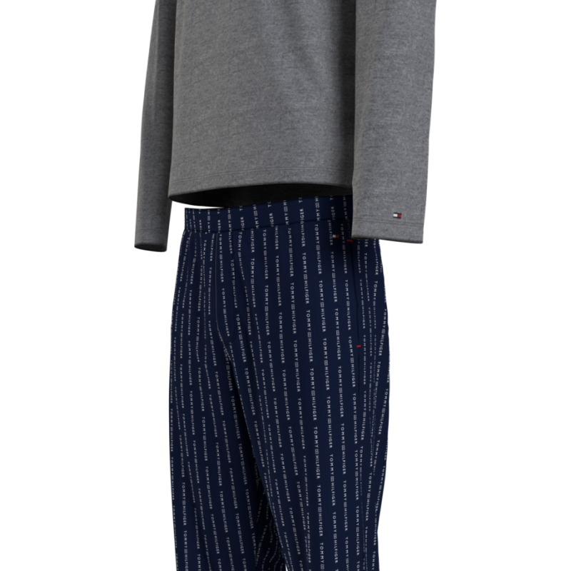 Tommy Hilfiger Ανδρική Πυτζάμα Βαμβακερή Με Λογότυπο Στο Παντελόνι