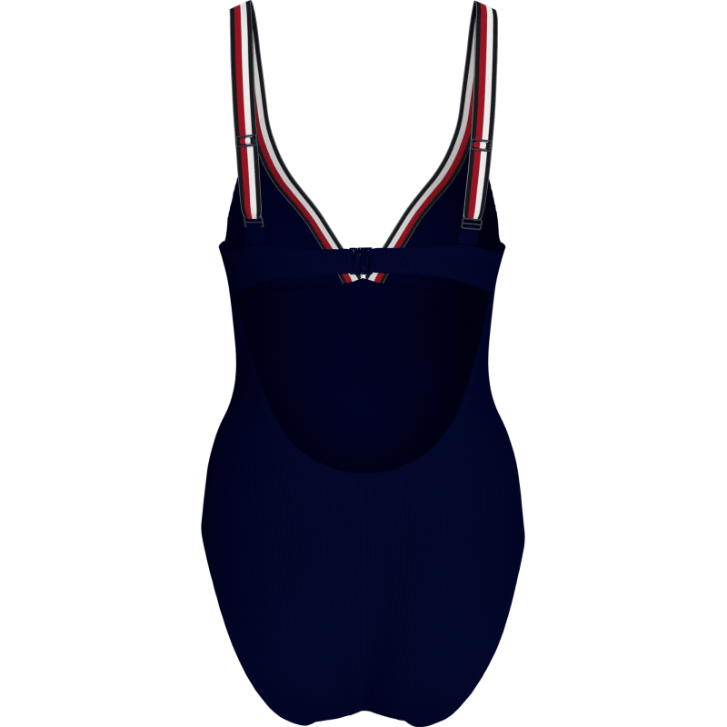 Tommy Hilfiger Women s One Piece Ribbed Swimwear
