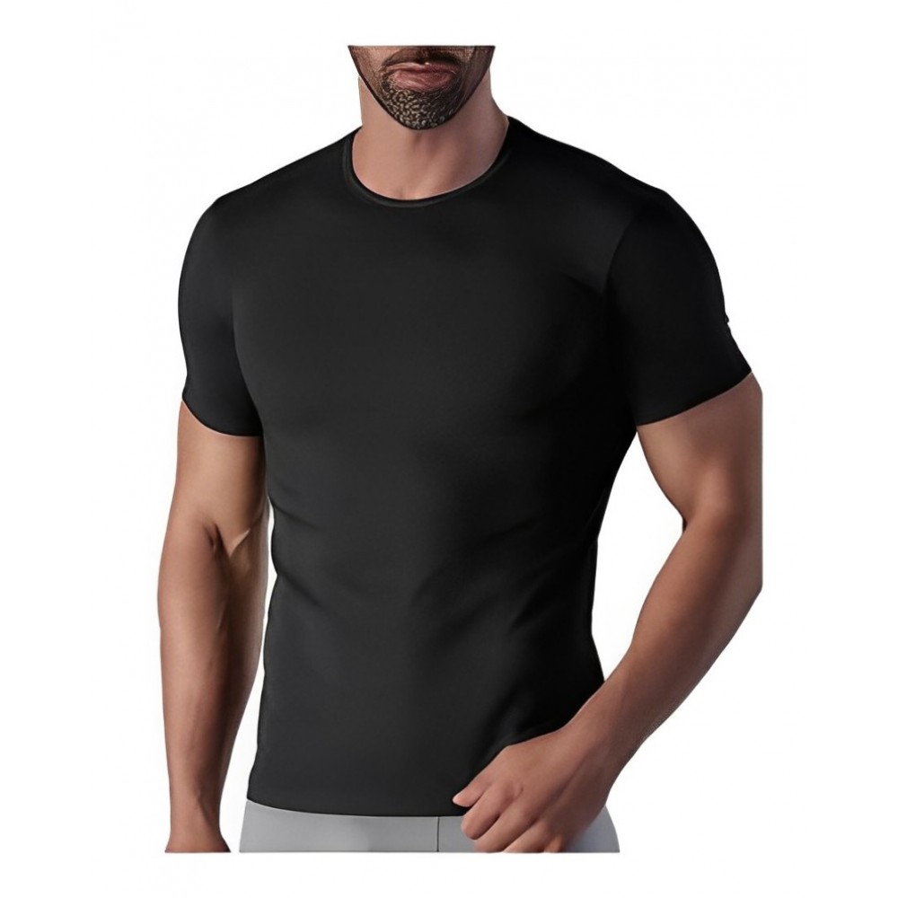 Dedes Men s Cotton Low Neckline Shirt 2 Pack Black & Dark Grey Color