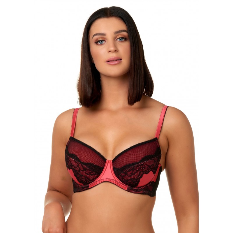 After Eden Women s Lace Wired Bra Lace & Satin Design Cup D
