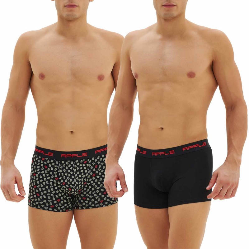 Apple Men s Cotton Boxers 2 Pack Red Face