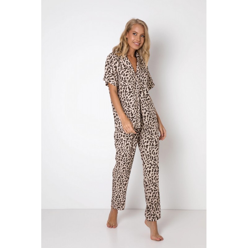 Aruelle Women s Short Sleeved Pajamas With Buttons  Animal Ashley Design