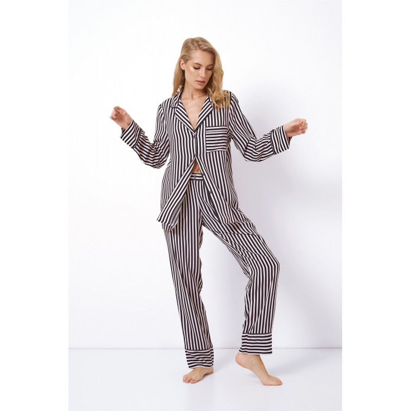 Aruelle Women s Buttons Cotton Pajamas Brittany With Stripes