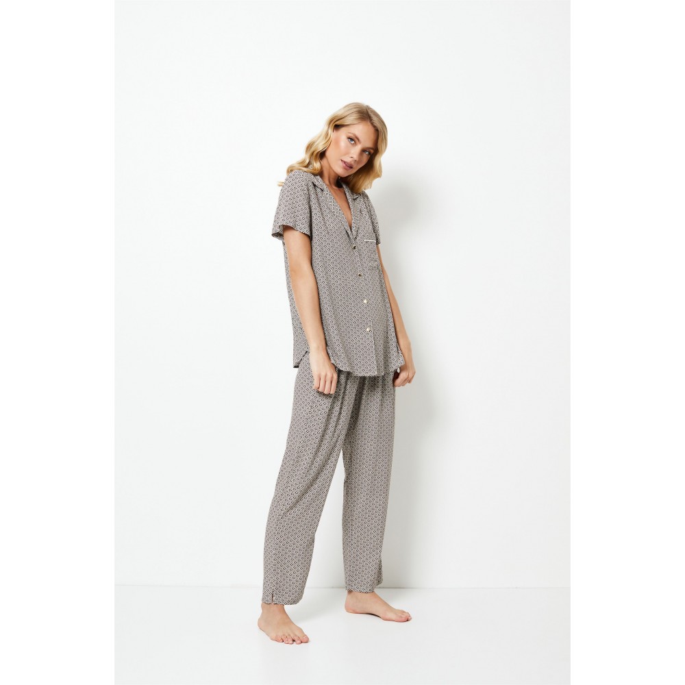 Aruelle Women s Viscose Short Sleeved Buttoned Pajamas Jamila Design