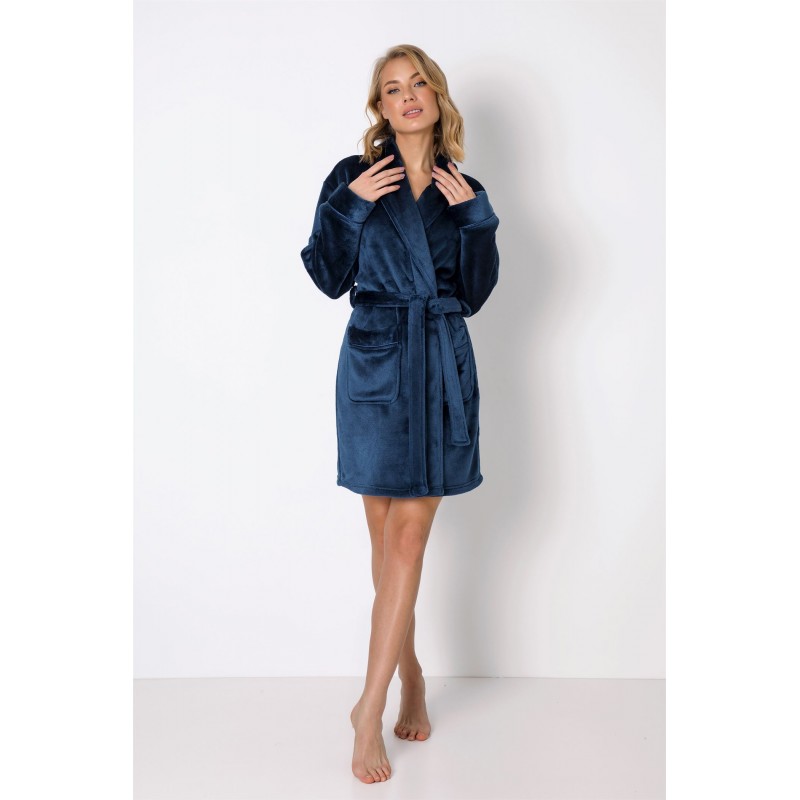 Aruelle Women's Eve Blue Fleece Wrap Robe 