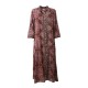 Ble Women's Dark Red Long Shirtdress With Gold Details