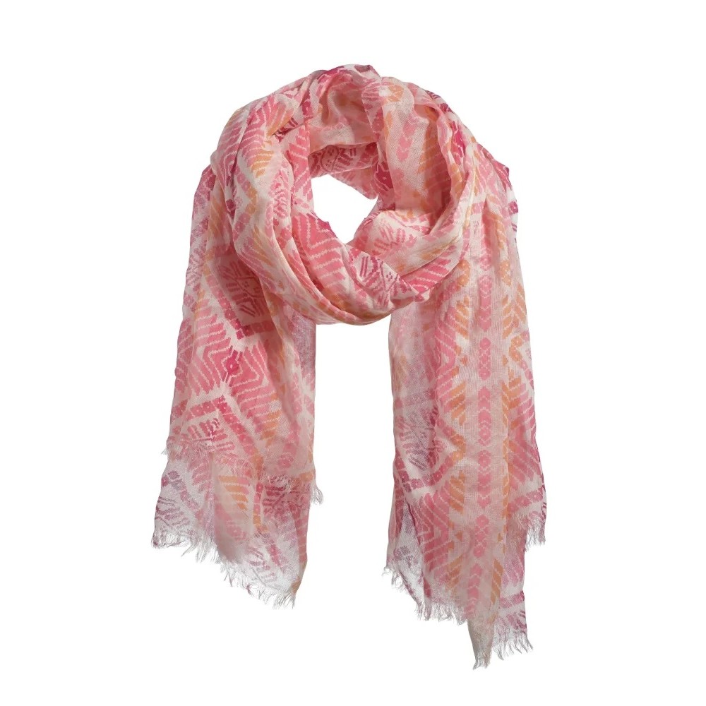 Ble Women s Cotton Scurf - Pareo Pink Orange Print 180Χ100