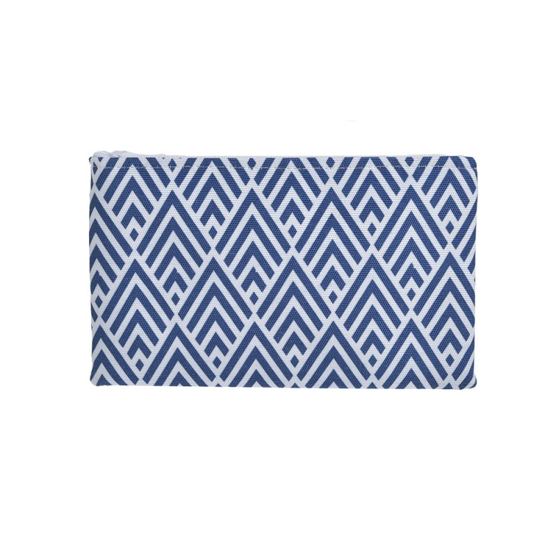 Ble Γυναικείο Τσαντάκι Θαλάσσης Υφασμάτινο Με Σχέδια Σε Μπλε - Εκρού Χρώματα 24Χ1Χ15