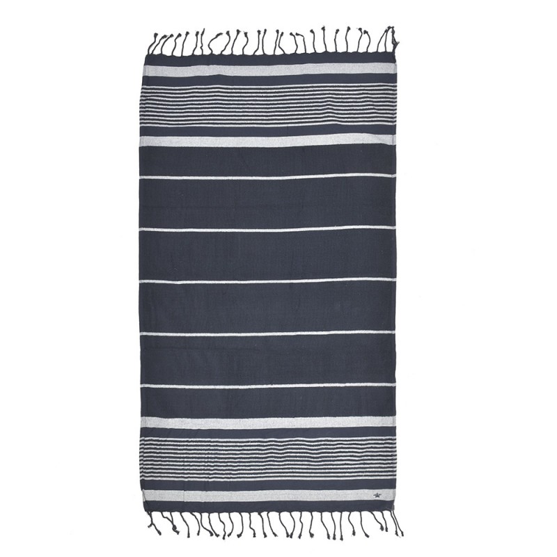 Ble Unisex Cotton Beach Towel With Stripes 90Χ170