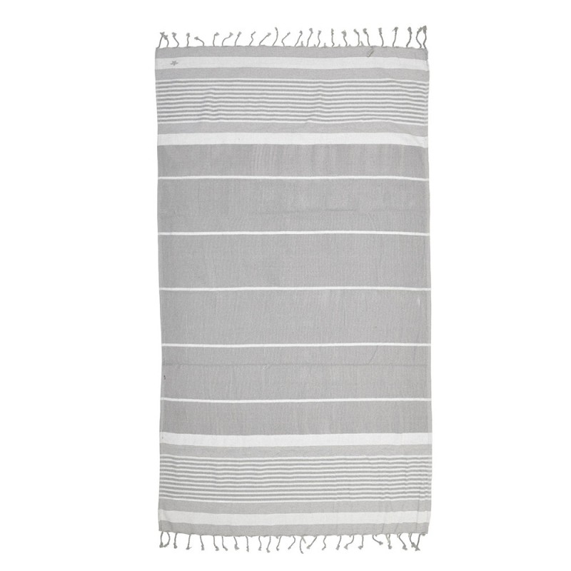 Ble Beach Towel With Stripes Grey Color  90Χ170