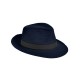 Ble Blue Straw Hat With Black Ribbon
