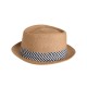Ble Unisex Brown Straw Hat With Black Striped Ribbon