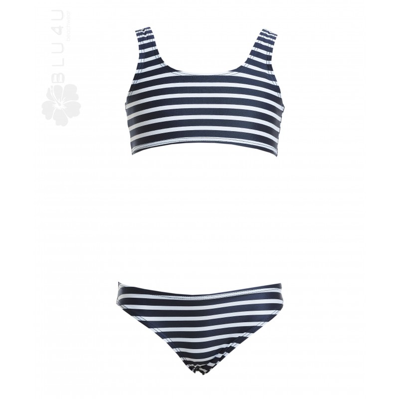 Blu4u Girls Swimsuit Bikini Set Stripe Design