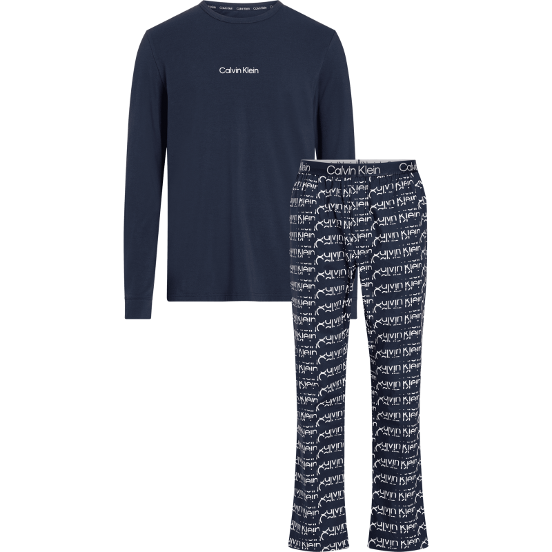 Calvin Klein Ανδρική Πυτζάμα Βαμβακερή Με Υφασμάτινο Παντελόνι Logo