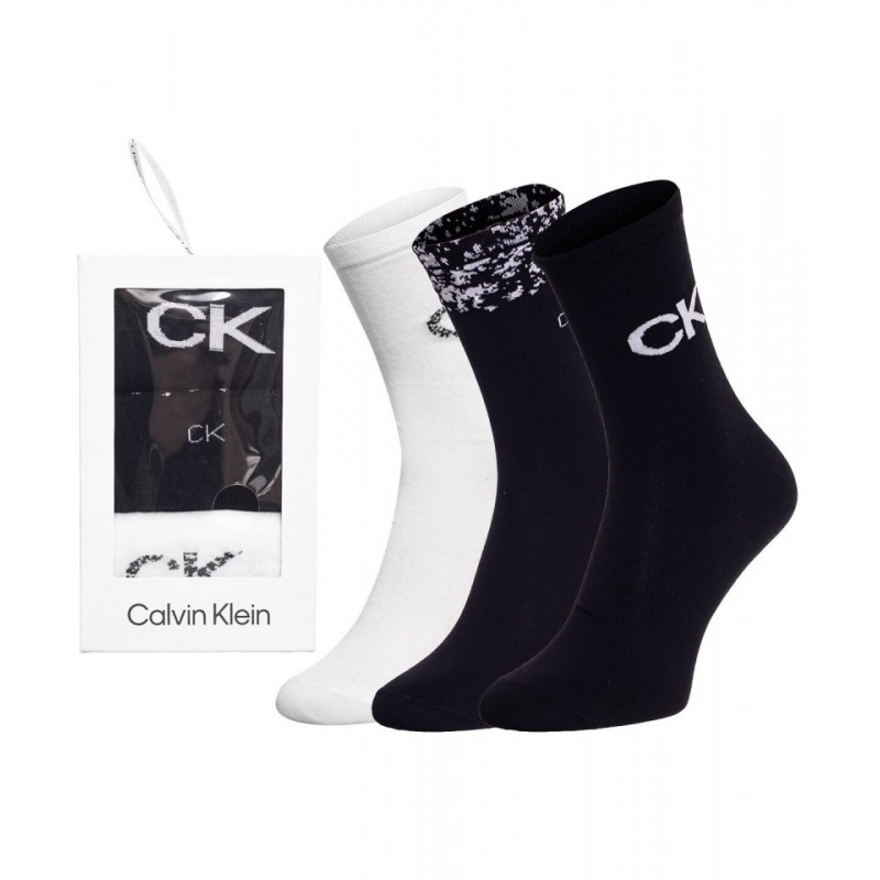 Calvin Klein Women's Cotton Socks 3 Pack Carton Slider