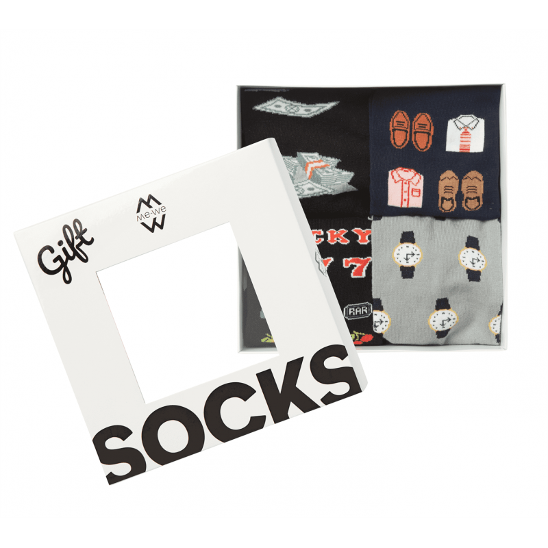 Me We Men's Printed Socks 4-Pair Gift Pack