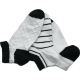 Me We Γυναικεία Βαμβακερή Κοντή Κάλτσα Sneaker - Τερλίκι 3 Ζεύγη Με Σχέδια Ριγέ Λευκό - Μαύρο - 3D Ρόμβοι