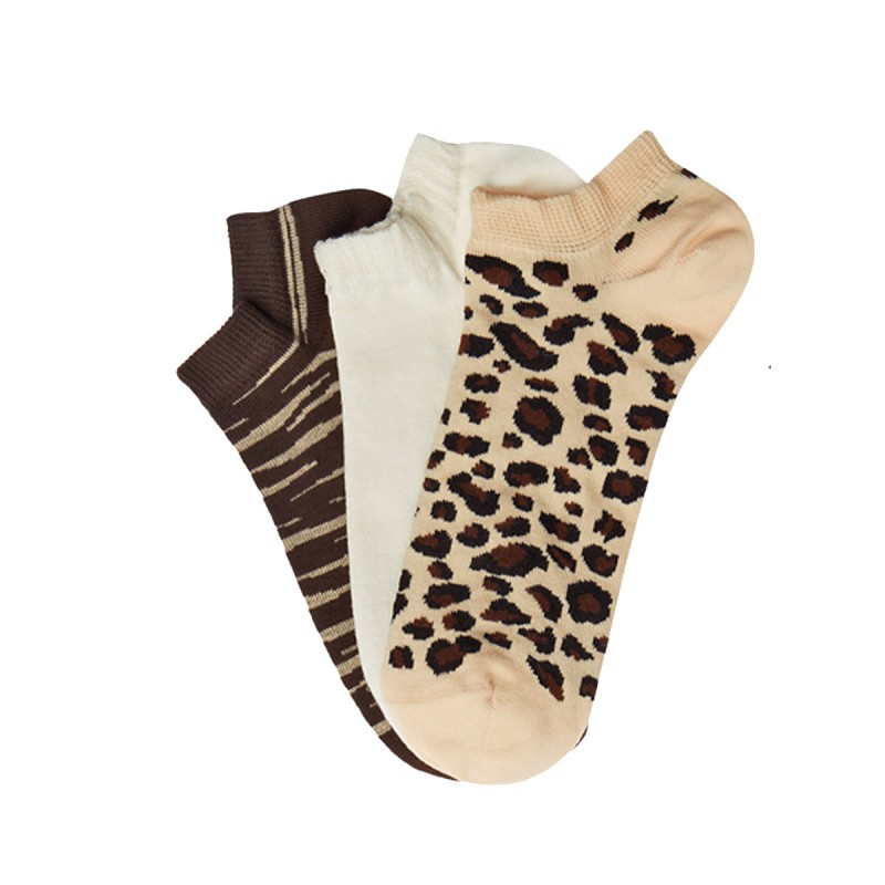Me We Women s Cotton Anklet Sneaker Socks  Animal Print 3 Pack