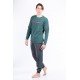 Mei Men's Solid Color Sweat Pyjama Set With Print