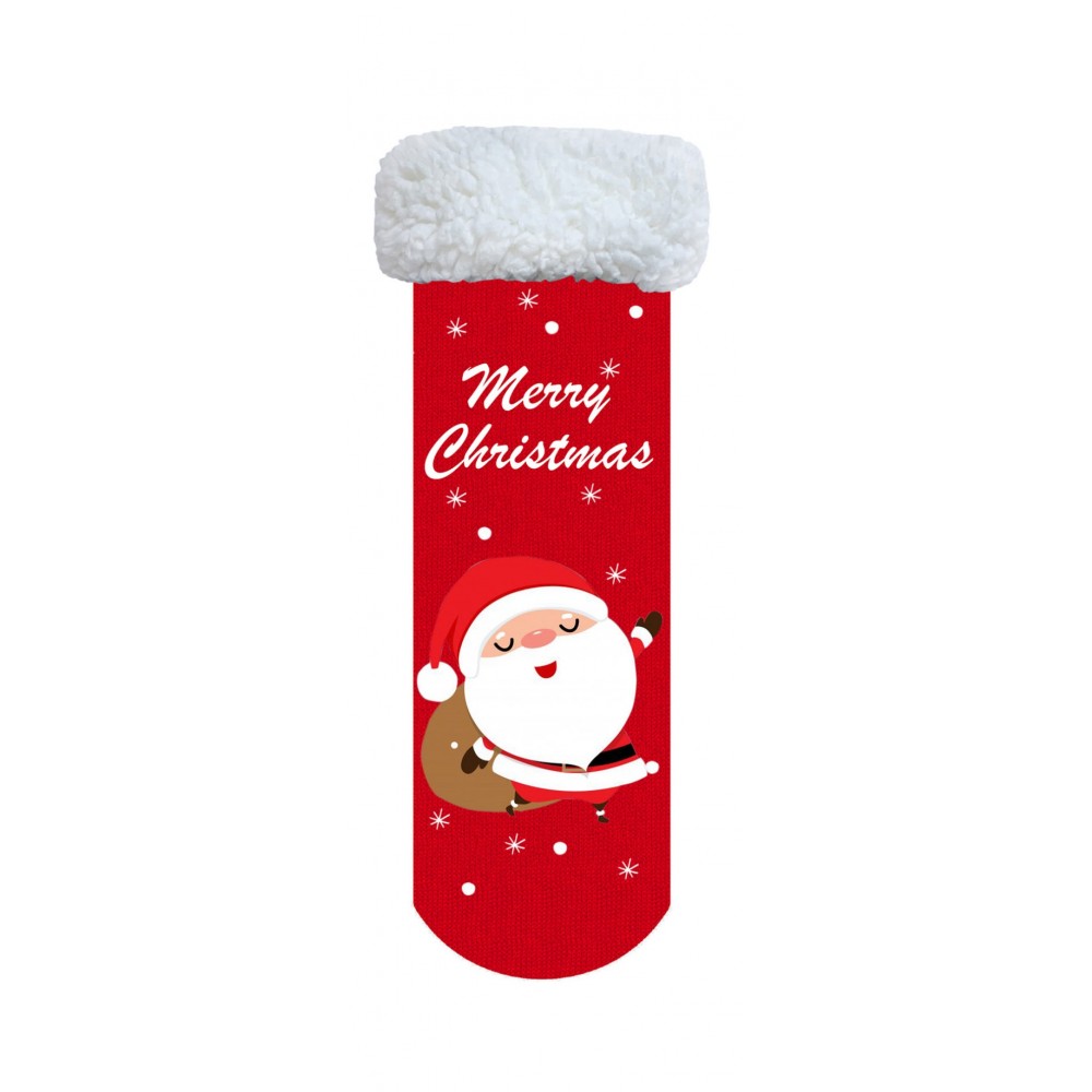 Meritex Women s Slipper Socks With Fur Santa Design