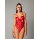 Milena Women's Lace Thong Bodysuit With Opening