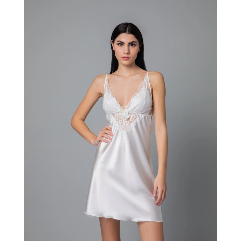 Harmony Women s Satin Nightdress With Lace Details