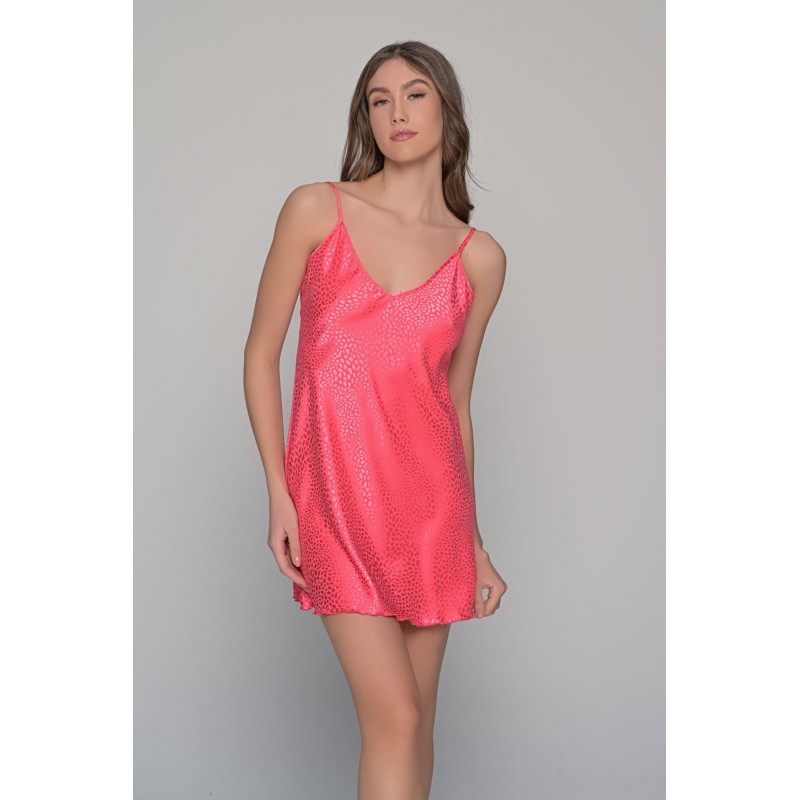 Milena Women s Short Nightdress V Neckline Satin Quality