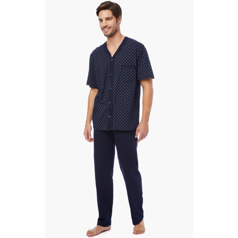 Minerva Men s Cotton Pajamas With Buttons