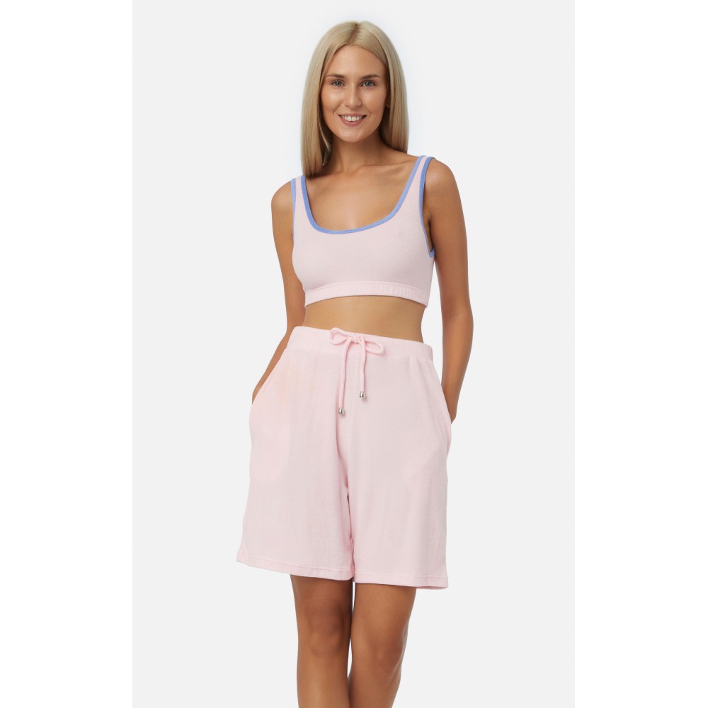 Minerva Women s Frotte Beachwear Short Pants Pink Color