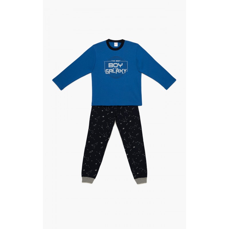 Minerva Kids Boy Galaxy Boys’ Pyjama Set With Printed Pants 