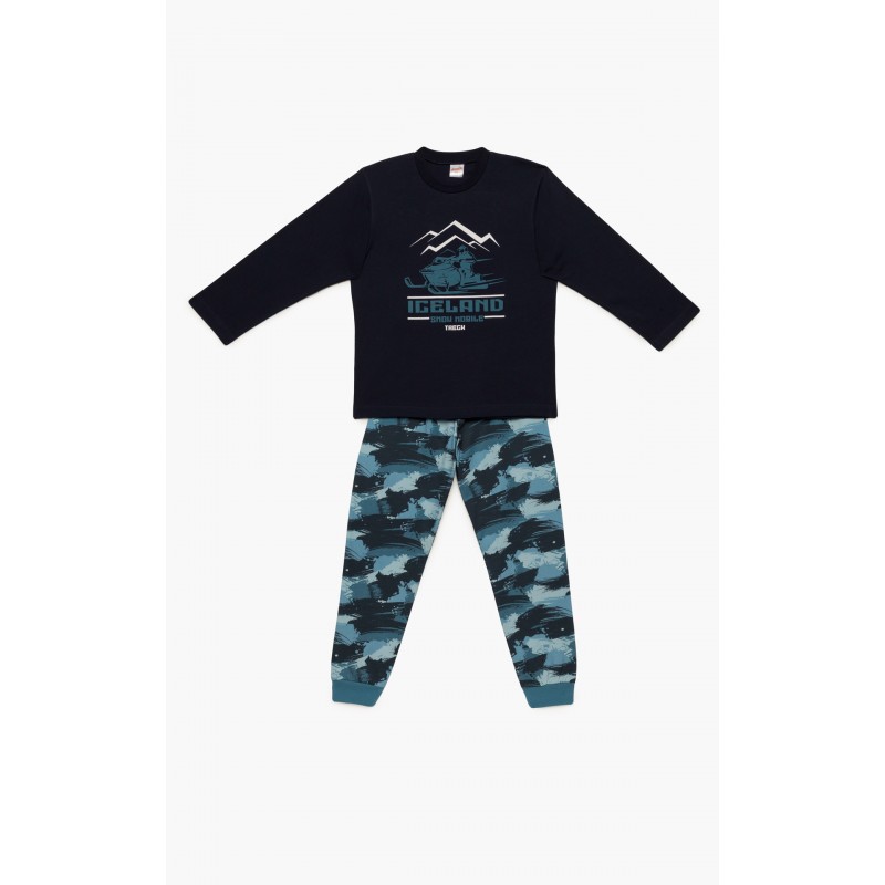 Minerva Kids Iceland Boys’ Pyjama Set With Printed Pants 