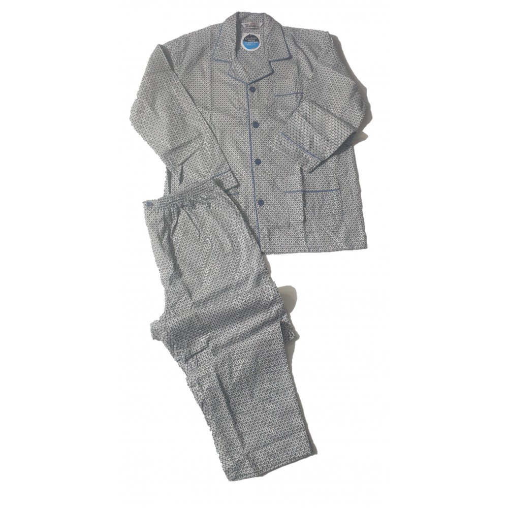 Thomas Men's Diamond Shape Print Flannel Buttoned Pyjama Set