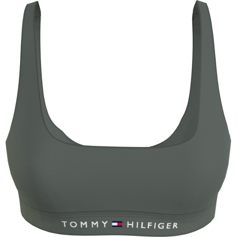 Tommy Hilfiger Γυναικείο Μαγιό Μπουστάκι Μονόχρωμο Με Λάστιχο & Logo