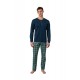 Vamp Men's Plaid Pants Buttoned Pyjama Set 