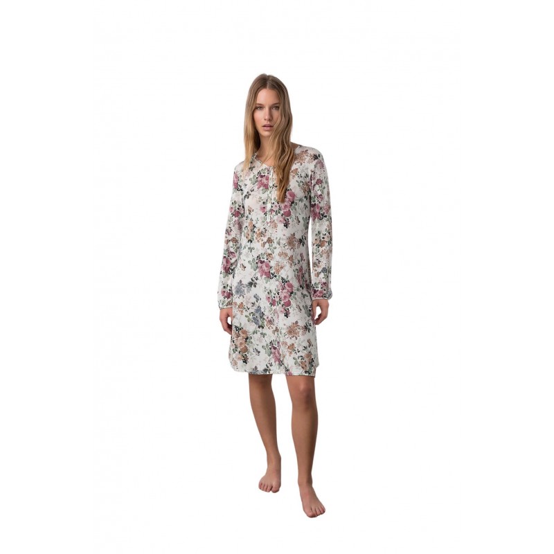 Vamp Women's Floral Micromodal Placket Nightgown