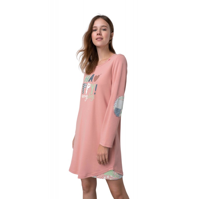Vamp Women's Happy Print Cotton Nightgown 